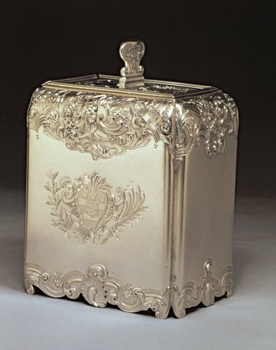 Boîte à thé en argent par Paul de Lamerie - Unbekannt Unbekannt