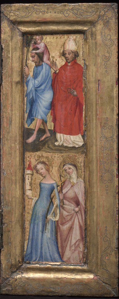 Saint Christophe et Saint Érasme, Sainte Barbe et une autre sainte - Unbekannt Unbekannt