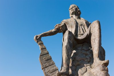 Statue de Christophe Colomb au monastère de La Rábida, province de Huelva, Andalousie, sud de l