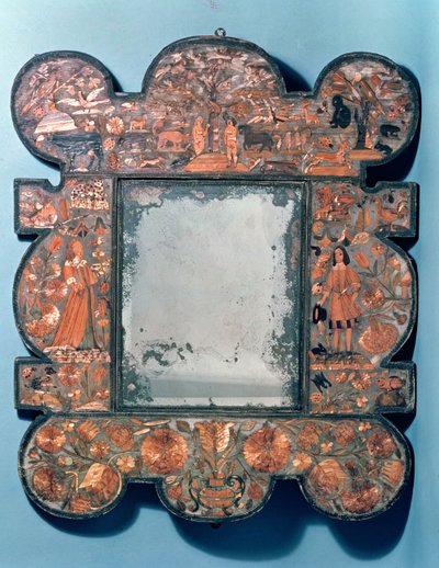 Cadre de miroir en paille, 1670-80 - Unbekannt Unbekannt