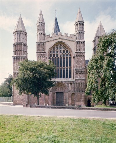 Vue de la façade ouest de la cathédrale de Rochester, construite vers 1150 - Unbekannt Unbekannt