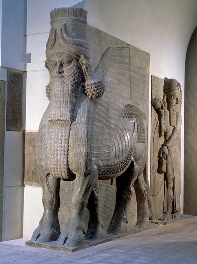 Taureau ailé de la façade du palais du roi Sargon II, Khorsabad, période assyrienne tardive, vers 725 av. J.-C. - Unbekannt