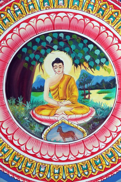 Temple bouddhiste Wat Inpeng. Peinture représentant l
