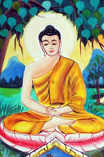 Temple bouddhiste Wat Inpeng. Peinture représentant l