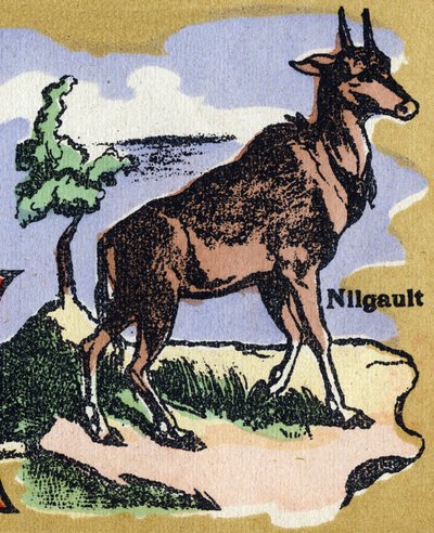 Un Nilgault. Alphabet illustré. Imageries réunies à Jarville-Nancy, début du 20ème siècle. Dim : 40 x 29 cm. Lithographie sur fond bistre - Unbekannt