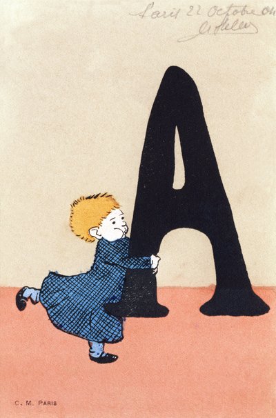 A comme attraper - Alphabet enfants. C. M. éditeur, Paris. Cartes postales peintes à la main, affranchies en 1904. Dimensions : 14 x 9 cm - Unbekannt