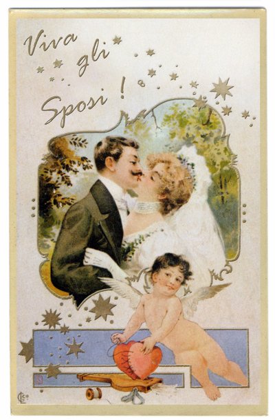 Un couple de jeunes mariés s