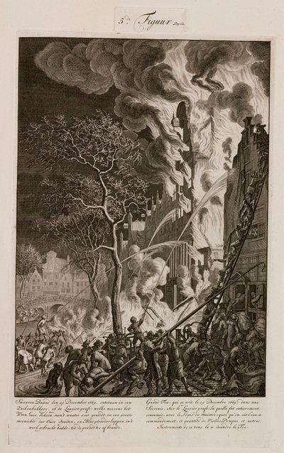 Un incendie dans une raffinerie de sucre, Amsterdam, Hollande, 29 décembre 1669 - Unbekannt