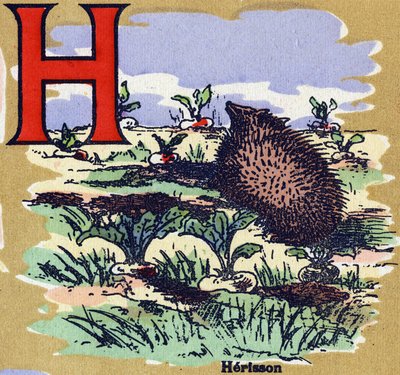 Un hérisson. Alphabet illustré. Imageries réunies à Jarville-Nancy, début du 20ème siècle. Dim: 40 x 29 cm - Unbekannt