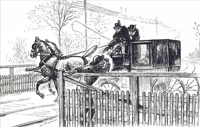 Un cheval et une calèche traversant les rues de Londres - Unbekannter Künstler