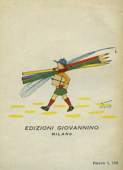 Un écolier portant un stylo et des crayons. Album de musique pour enfants. Edizioni Giovannino, sd - Unbekannt