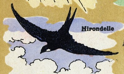 Une hirondelle. Alphabet illustré. Imageries réunies à Jarville-Nancy, début du 20ème siècle. - Unbekannt
