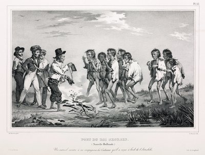 Aborigènes avec des bibelots occidentaux, Nouvelle-Hollande - Unbekannt