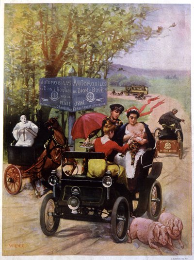 Publicité de Wilhio pour les automobiles de Dion Bouton France fin du 19e siècle - Unbekannter Künstler