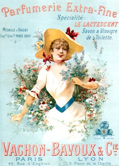 Affiche publicitaire pour les parfums Vachon Bavoux vers 1891 - Unbekannter Künstler