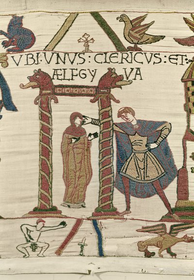 Aelfgyva avec un prêtre, Tapisserie de Bayeux - Unbekannt