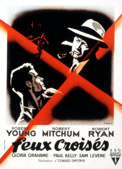 Affiche du film Crossfire de Edward Dmytryk avec Robert Young, Robert Mitchum et Robert Ryan 1947 - Unbekannt