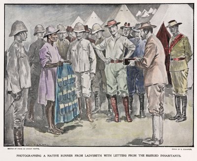 Africain livrant des lettres aux soldats britanniques pendant la guerre des Boers, c 1900 - Unbekannt