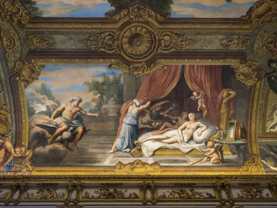 Allégorie du Feu représentant Jupiter et Sémélé, Louis XIII visitant Anne d