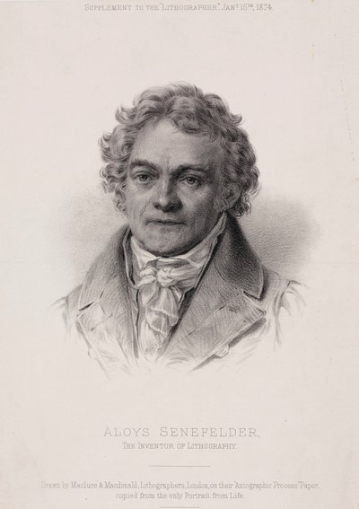 Alois Senefelder, inventeur allemand de la lithographie, vers 1810 - Unbekannt