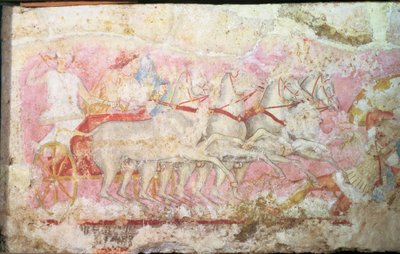 Amazones conduisant un char, détail du côté du sarcophage des Amazones, Tarquinia, 4e siècle av. J.-C. (détail) - Unbekannt