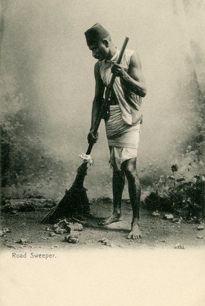Un balayeur de rue indien - Unbekannter Künstler