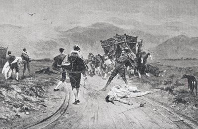 Une attaque sur une diligence, milieu du XVIIe siècle, de 