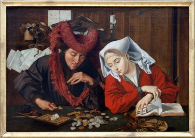 Un échevin et sa femme, une scène allégorique moralisatrice de la vie quotidienne ou sous une bougie, l