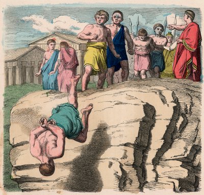 Rome antique : Loi, punition des traîtres, jet du rocher de la Tarpeienne à Rome - Unbekannt