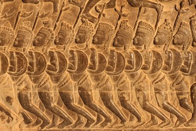 Angkor Wat. Détail de la sculpture en relief de la bataille de Kurukshetra - Unbekannt