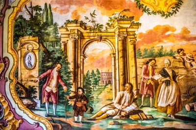 Salle Arcadia avec fresques de Domenico Carella, Palazzo Ducale, Martina Franca, Apulie, Martina Franca, Apulie, Italie, Europe - Unbekannter Künstler