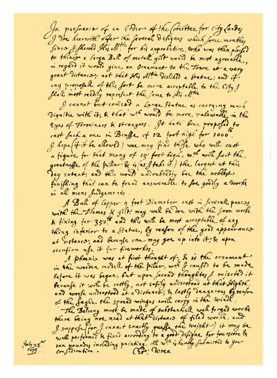 Autographe : Sir Christopher Wren - Unbekannt