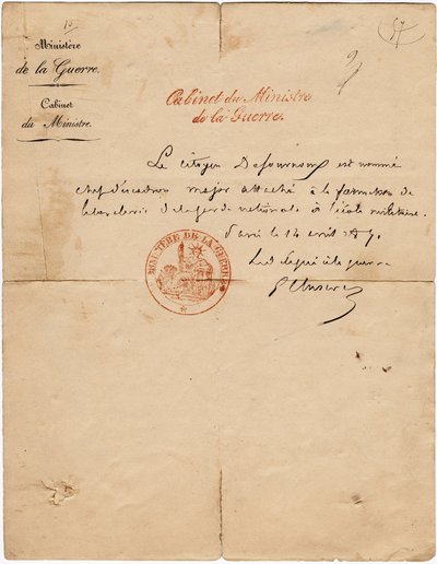Lettre autographe du délégué à la guerre Gustave Paul Cluseret sous la Commune de Paris. Dim. 10,7x6,8 cm 1871 - Unbekannt