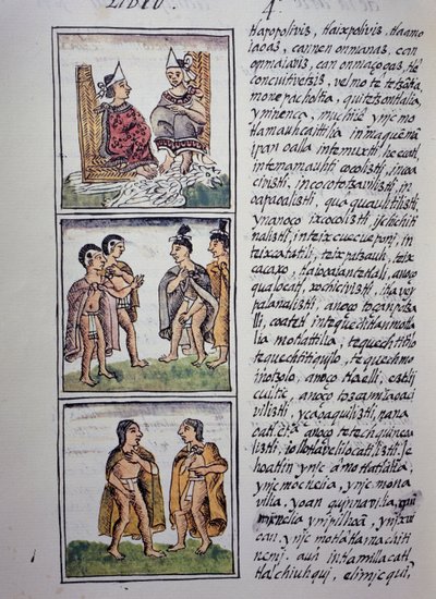 Société aztèque, Livre IV du Codex florentin, version bilingue en espagnol et nahuatl, Histoire générale des choses de la Nouvelle-Espagne, Civilisation aztèque - William M. Timlin