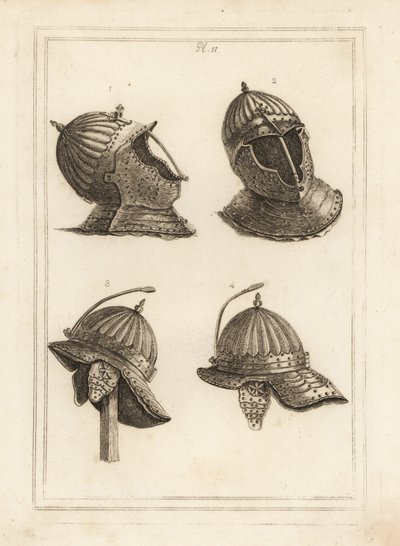 Casque de bar 1,2, et casque du duc de Monmouth avec un ressort pour soutenir un panache - Unbekannt