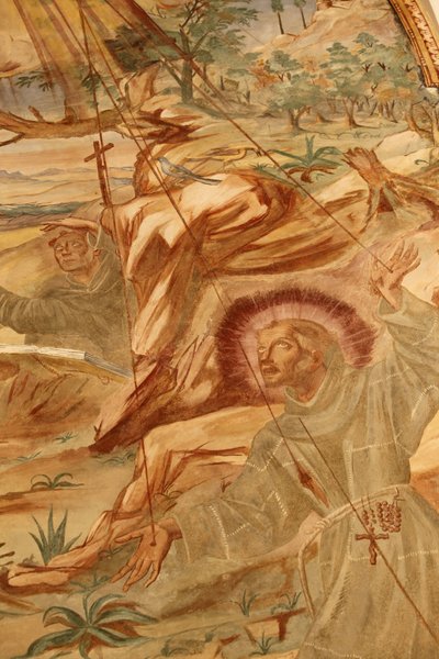 Basilique de Santa Caterina, Galatina, Apulie Fresque dans le cloître : Saint François recevant les stigmates, Galatina, Italie - Unbekannt