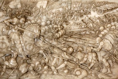 Basilique de Saint-Denis, Tombe de François 1er roi de France et Claude de France, Bas-relief de la fondation, Représentation de la bataille de Marignan en 1515 - l