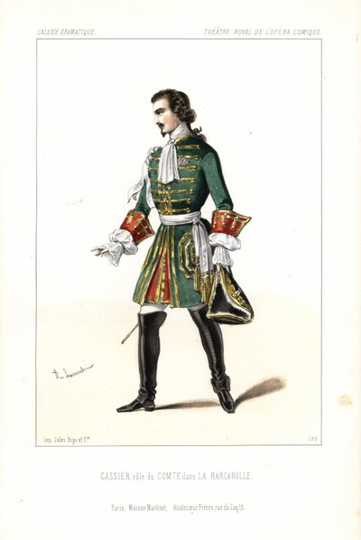 Basse-baryton Édouard Gassier dans le rôle du Comte dans "La Barcarolle" d