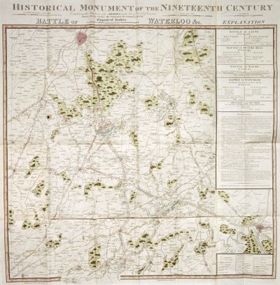 Carte de la bataille de Waterloo - Unbekannter Künstler