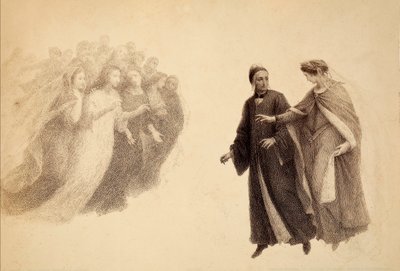 Béatrice, dans le firmament du Paradis, indique un groupe d