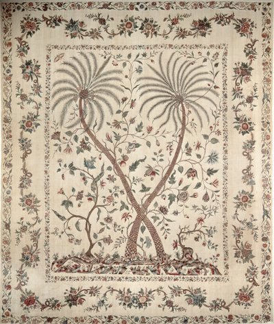Couvre-lit avec motifs de palmier de la côte sud de Coromandel, vers 1770 - Unbekannt