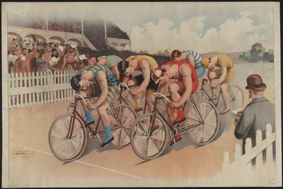 Scène de course de vélos - Unbekannter Künstler
