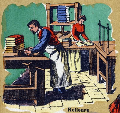 Reliures. Alphabet illustré. Imageries réunies à Jarville-Nancy, début du 20ème siècle. Dim : 40 x 29 cm. Lithographie sur fond bistre - Unbekannt