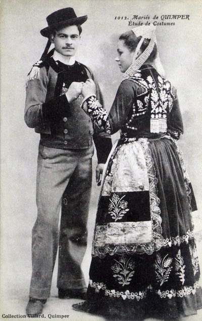 Mariés de Duimper, début du 20e siècle (carte postale) - Unbekannter Künstler