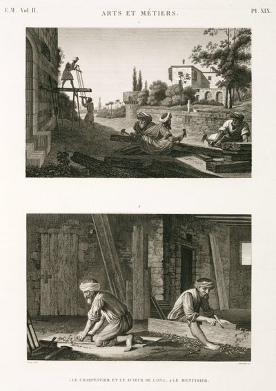 Charpentiers et menuisiers, Égypte, vers 1798 - Unbekannt