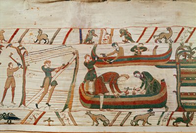 Construction de navires sous les ordres du duc Guillaume, Tapisserie de Bayeux - Unbekannt