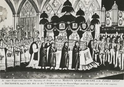 Enterrement du corps de la reine Caroline dans le caveau familial de la cathédrale de Brunswick - Unbekannt