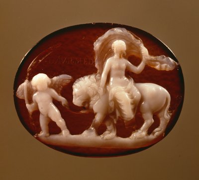 Camée de Vénus assise sur un lion conduit par Cupidon - Unbekannt