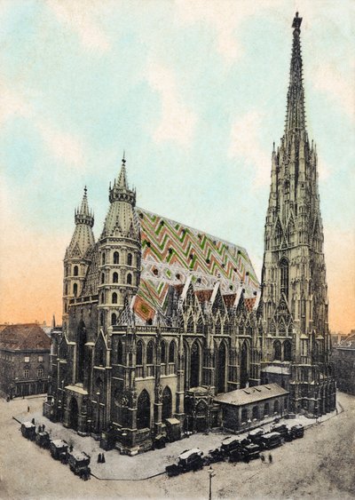 Cathédrale et église métropolitaine de Saint-Étienne, Vienne fin du 19e/début du 20e siècle (carte postale) - Unbekannter Künstler