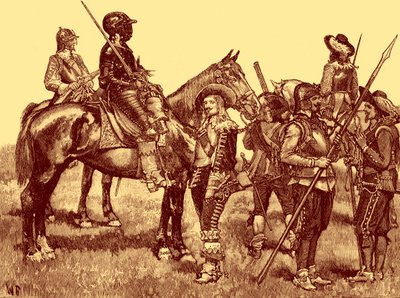 Soldats cavaliers - Guerre civile anglaise - Unbekannter Künstler